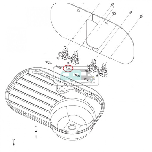 [OCS_1133375] Dometic VA8000 Dekselkap Scharnier (2st)