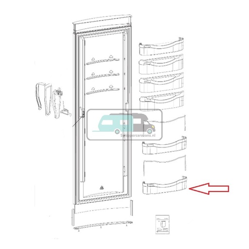[OCS_A0030426] Dometic RML8330 Deurvak Blauw Fendt 341mm