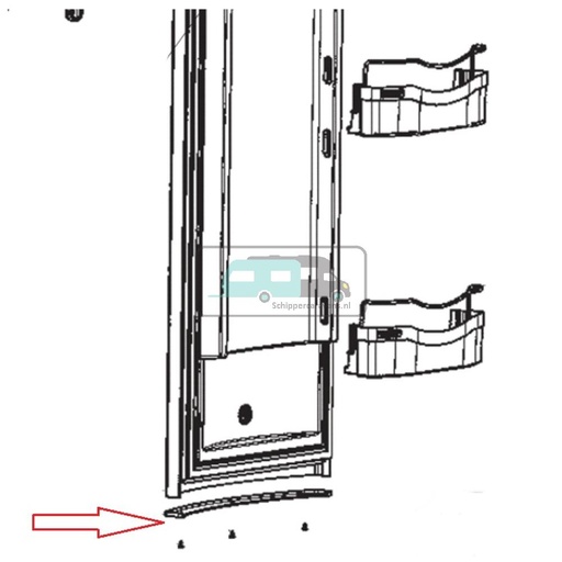 [OCS_A0030402] Dometic RML8230 Afdeklijst Deur Zwart/Grijs
