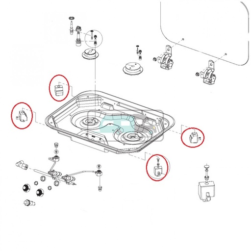[OCS_1133478] Dometic montageset kookplaat (4 st)