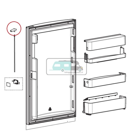 [OCS_A0030413] Dometic RMS8550 Knop Deurvergrend. Recht Scharnier