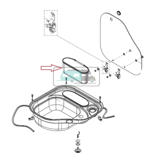 [OCS_A0030583] Dometic CE04 Wasbak Reservoir Kunststof