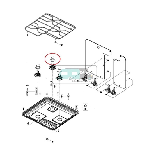 [OCS_1133661] Dometic CE09-DF Hymer Branderdeksel kit (3pc)