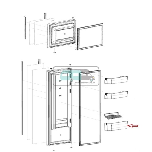 [OCS_A9903589] Dometic RM10.5 Deurbakje onder