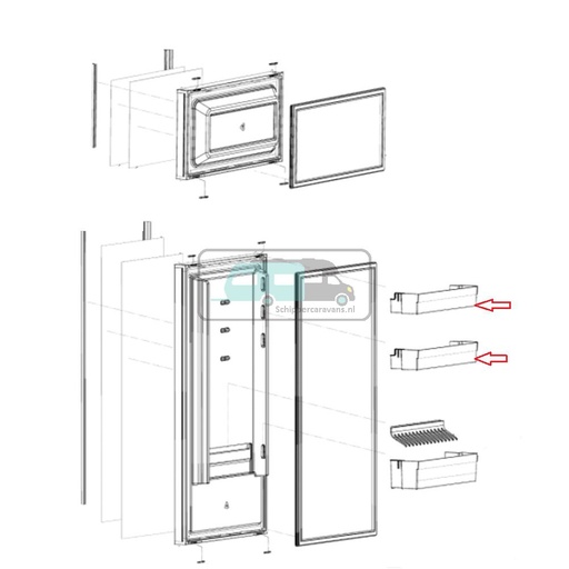 [OCS_1133740] Dometic RM10.5 Deurbakje midden/ boven
