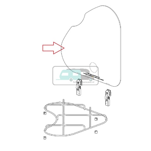 [OCS_1141039] Thetford SHB 330 Glasplaat Rechts