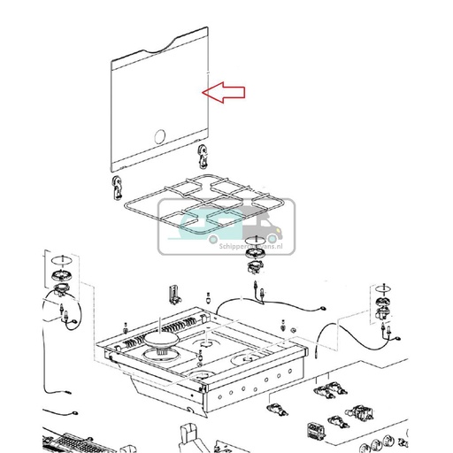 [OCS_1141040] Thetford Fornuis Glasplaat Aspire 2