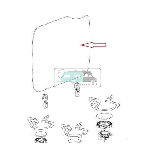 [OCS_A9904788] Thetford Topline 160 Serie Glasplaat