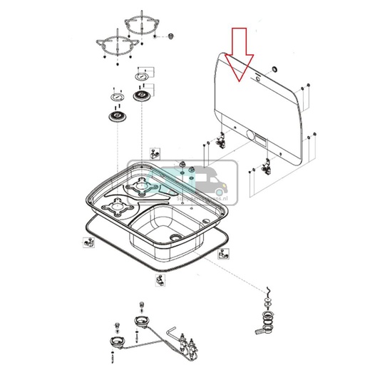 [OCS_1141115] Dometic Comfoor met Spoelbak Glasplaat