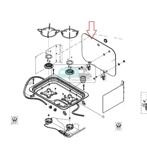 [OCS_1141117] Dometic CE99 Komfoor Glasplaat