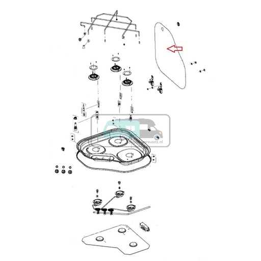 [OCS_1141130] Dometic Glasdeksel CE1466