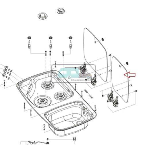 [OCS_A0030279] Dometic Glasplaat Spoelbak MO7103