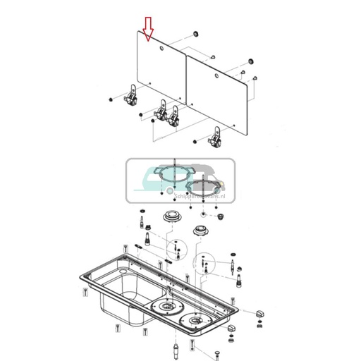 [OCS_1141145] Dometic Glasdeksel Links MO9722L