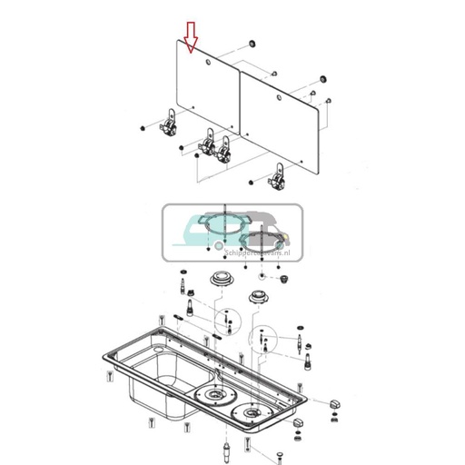 [OCS_A9903186] Dometic Glasdeksel Links MO9722L