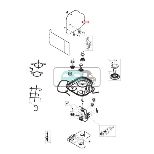 [OCS_A9903319] Dometic Kookplaat Glasdeksel Links CE04-DF/L