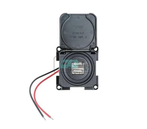 [OCS_A0033652L] Presto Contactdoos 2x USB 5V m. Klapdeksel Zwart