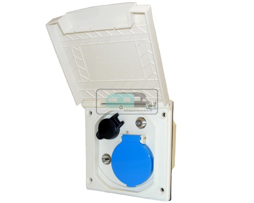 [OCS_A0005124] Inbouwstekkerdoos 230V/12V/Ant/Sat Nieuw Deksel Wit