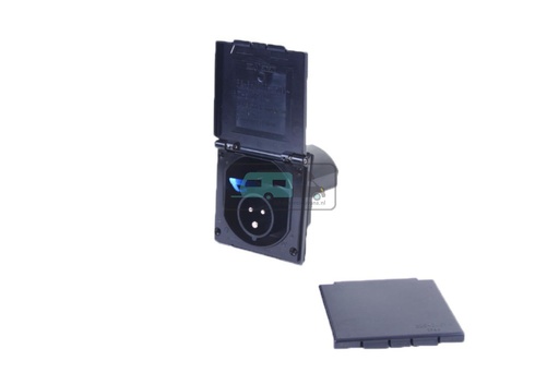 [OCS_A0033491] Inbouwstekkerdoos CEE Vierkant Zwart