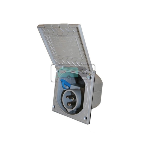 [OCS_A0034667] Inbouwstekkerdoos CEE Vierkant Zilver