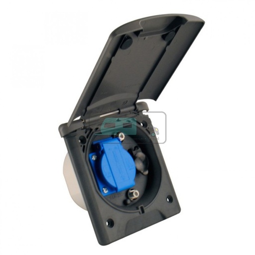 [OCS_1148044B] Inbouwstekkerdoos Design 2014 230V/12V/Sat Zwart