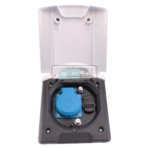 [OCS_1148058B] Inbouwstekkerdoos Design 2014 230V/12V/Sat Wit 210