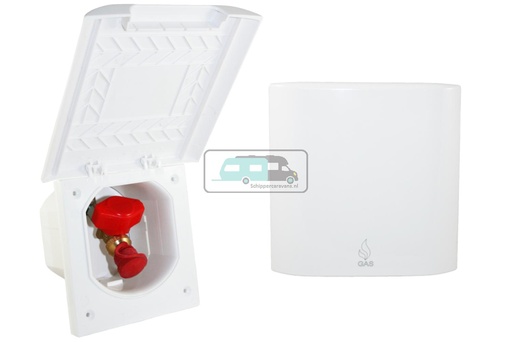 [OCS_A0034634] Gasinbouwdoos Vierkant met Gaskraan Wit Element Line