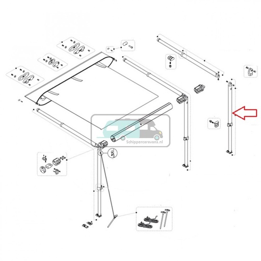 [OCS_2607256] Fiamma Staander CaravanStore XL Rechts 350-550