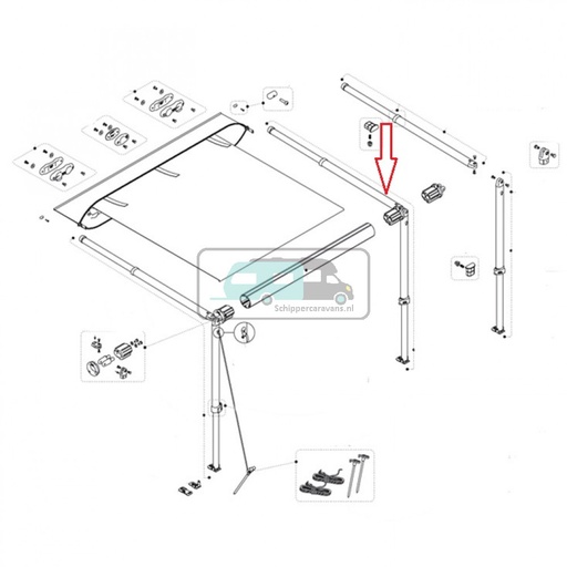 [OCS_2607259] Fiamma Staander + spanarm CaravanStore 280-310 Rechts