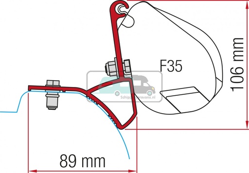 [OCS_2607587] Fiamma Trafic/Vivaro/Talento/NV300/Rapido Mirande S Kit F35