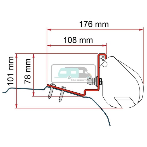 [OCS_2607775] Fiamma Ford Custom Capcoast/Capland/Caplife Kit F35
