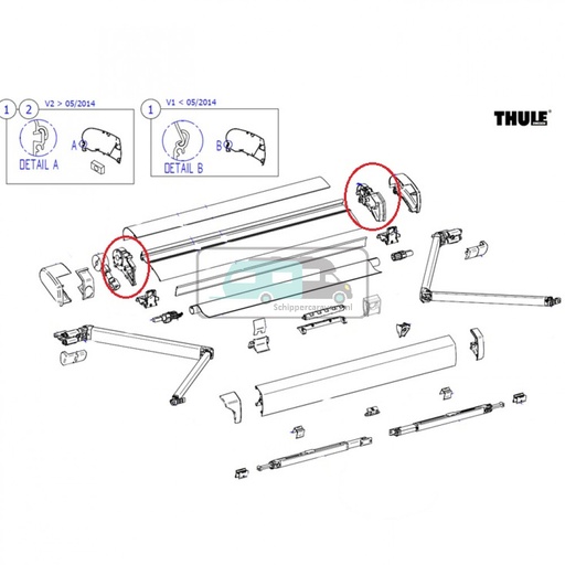 [OCS_2612177] Thule LH&RH endplate assy 6200 white