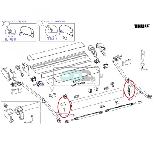 [OCS_2612193] Thule Eindkap Lead Rail LH+RH 9200 Wit