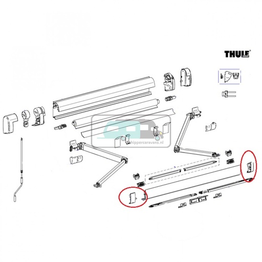 [OCS_2612267] Thule Eindkap Lead Rail LH+RH 5200