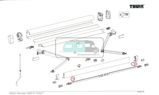 [OCS_2612315] Thule Knob Support Arm Oval 4900 2st.