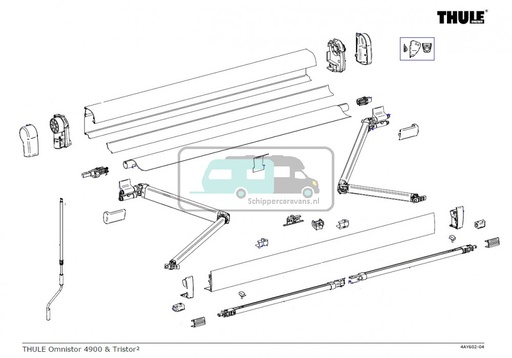 [OCS_2612339] Thule Support Arm Oval 4900 3.50/4.50
