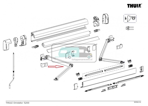 [OCS_2612344] Thule Knikarm Compleet LH 5200 2.30