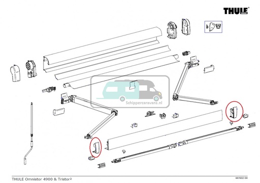 [OCS_2612351] Thule Eindkap Lead Rail LH+RH 4900