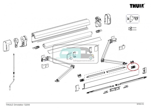 [OCS_2612353] Thule Connection Support Arm RH 5200