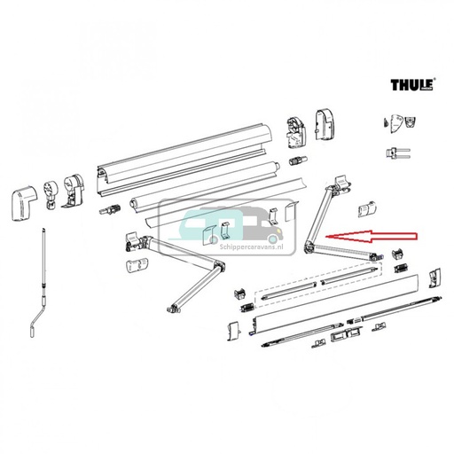 [OCS_2612381] Thule Knikarm Compleet RH 5200 1.90