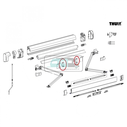[OCS_2612384] Thule Positieblokje Knikarm 5003/5200/8000 2st.