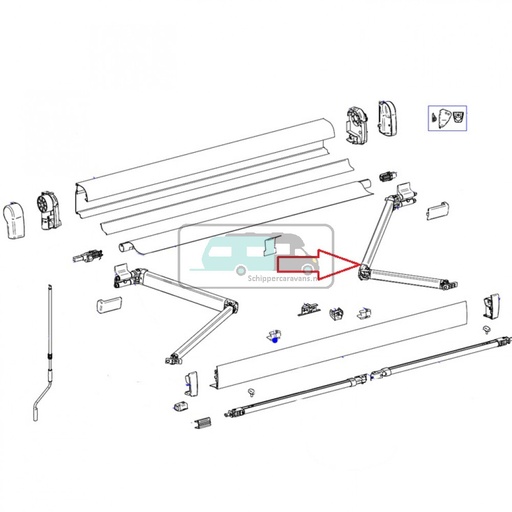 [OCS_2612400] Thule 4900 Knikarm Rechts 400-450 mtr