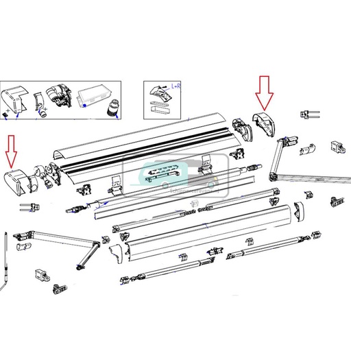 [OCS_2612453] Thule 6300 Vaste bak Eindkappenset wit