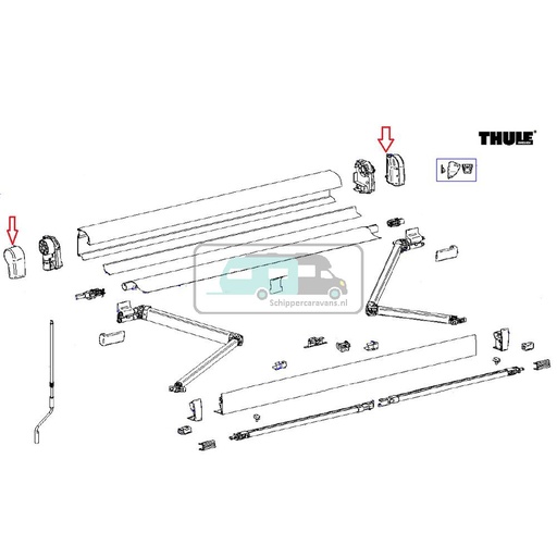 [OCS_2612497] Thule Eindkap Mainhousing LH+RH 4900 Antraciet