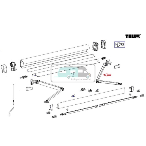 [OCS_2612501] Thule 4900 Scharnierarm rechts 260