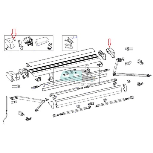 [OCS_2612617] Thule 6300 Eindkap Motor 12V L+R Antraciet