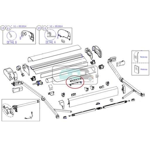 [OCS_2612618] Thule 9200 Center Support Roller Tube