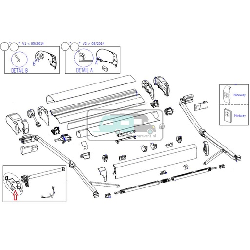 [OCS_2612640] Thule 9200 Eindkap Main Housing 220V Crème Links