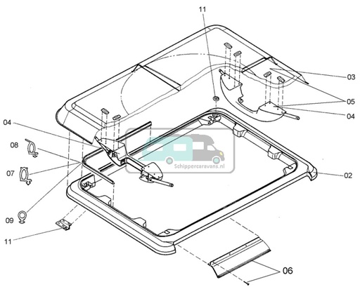 [OCS_700233] Dometic Heki 1/ 3 Afdichtrubber z/ontluchting