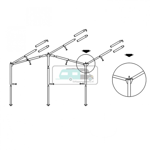 [OCS_96851050] Campking Luifelframe Ameland L 25/22mm Alu