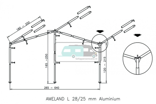 [OCS_96861050] Campking Luifelframe Ameland 28/25mm Alu